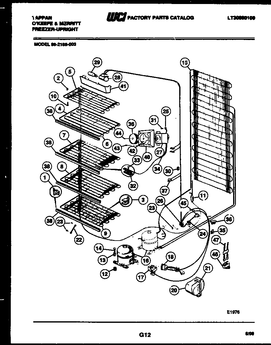 Tappan 98-2188-00-03 system and electrical parts diagram