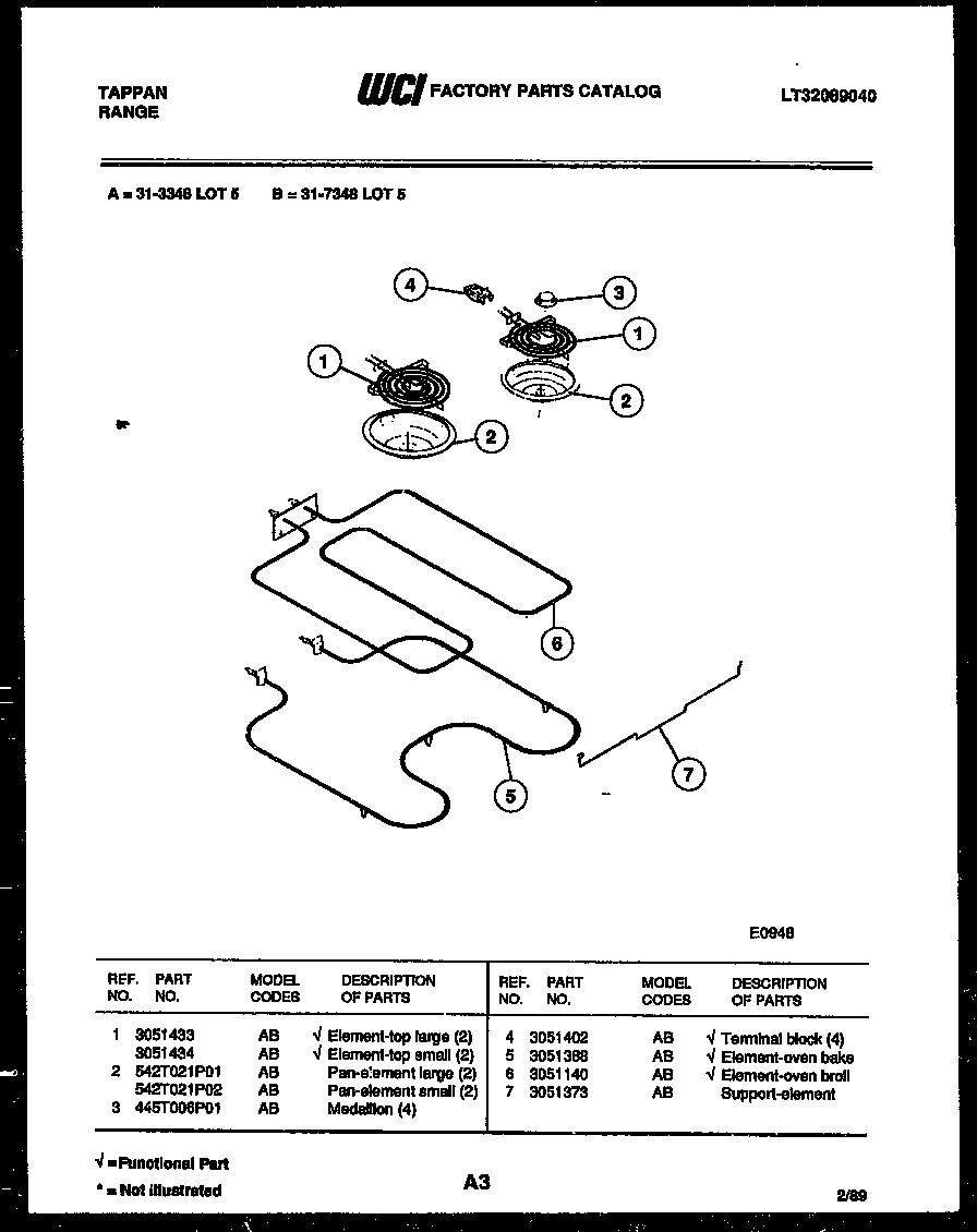 Tappan 31-7348-66-05 broiler parts diagram