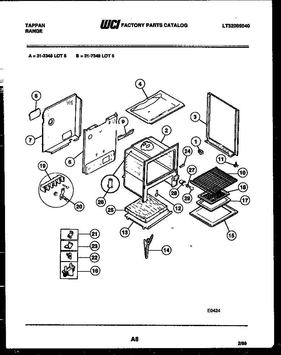 Tappan 31-7348-66-05 body parts diagram