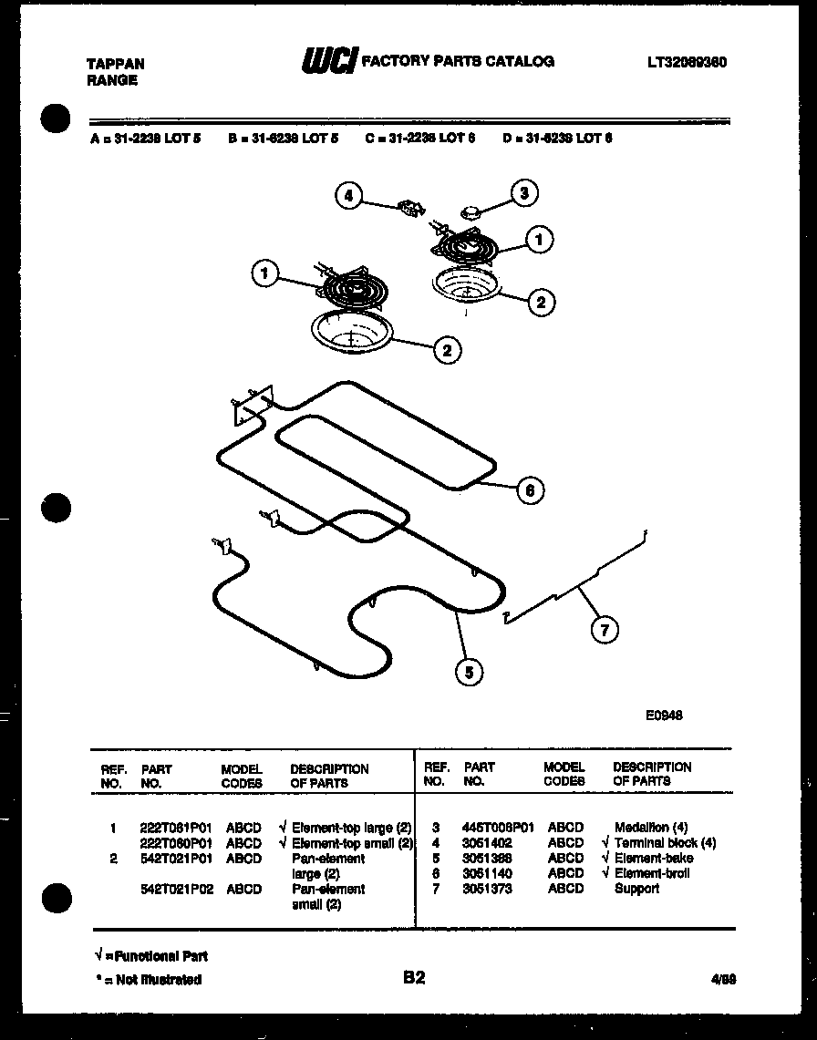 Tappan 31-2238-23-06 broiler parts diagram
