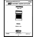 Tappan 30-3658-23-04 cover page diagram