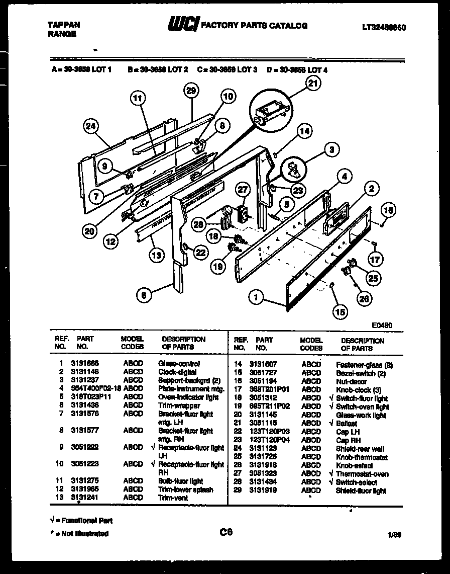 Tappan 30-3658-00-01 backguard diagram