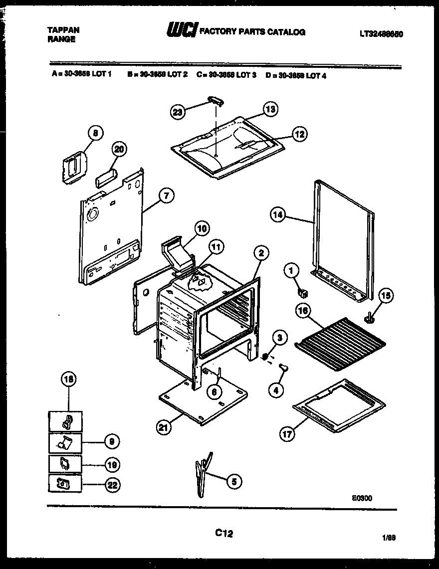 Tappan 30-3658-00-01 body parts diagram