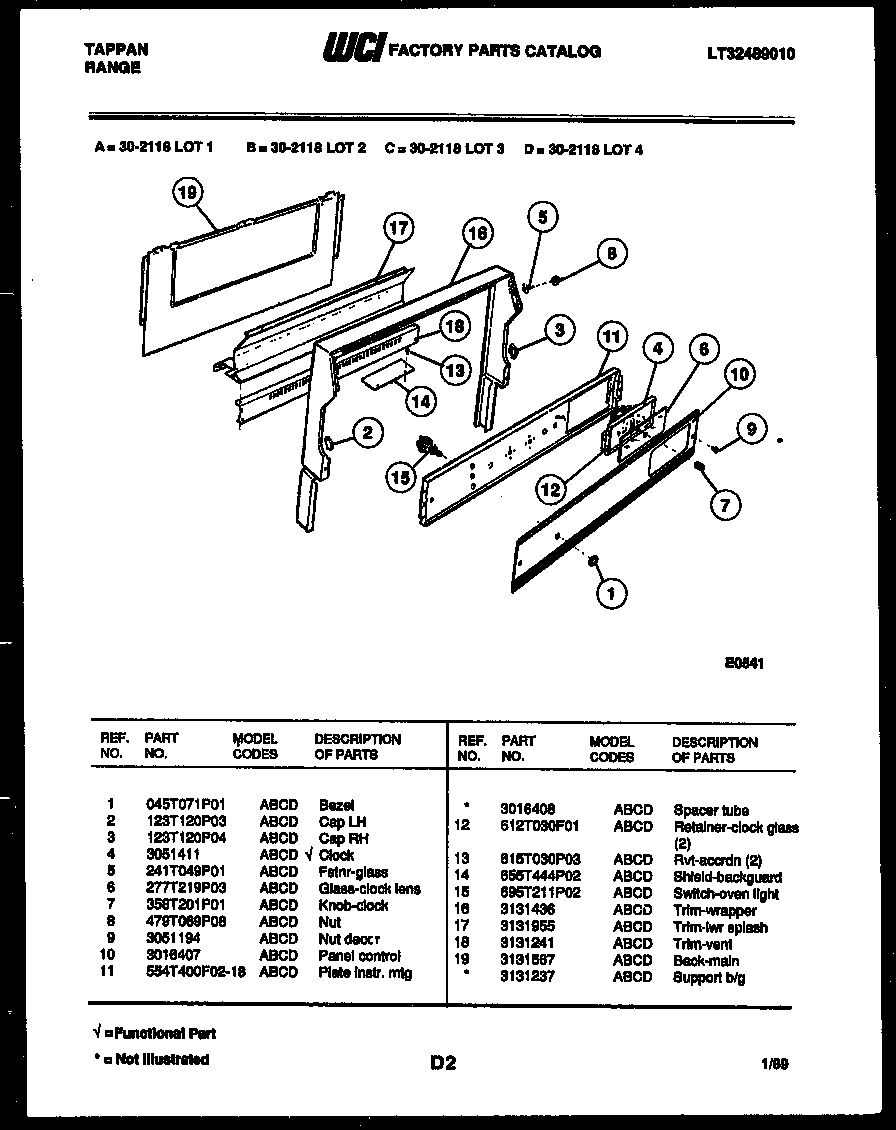 Tappan 30-2118-23-02 backguard diagram
