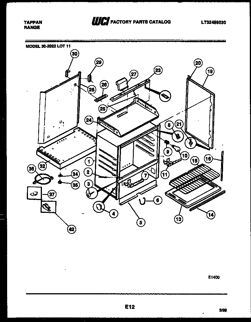 Tappan 30-2022-00-11 body parts diagram