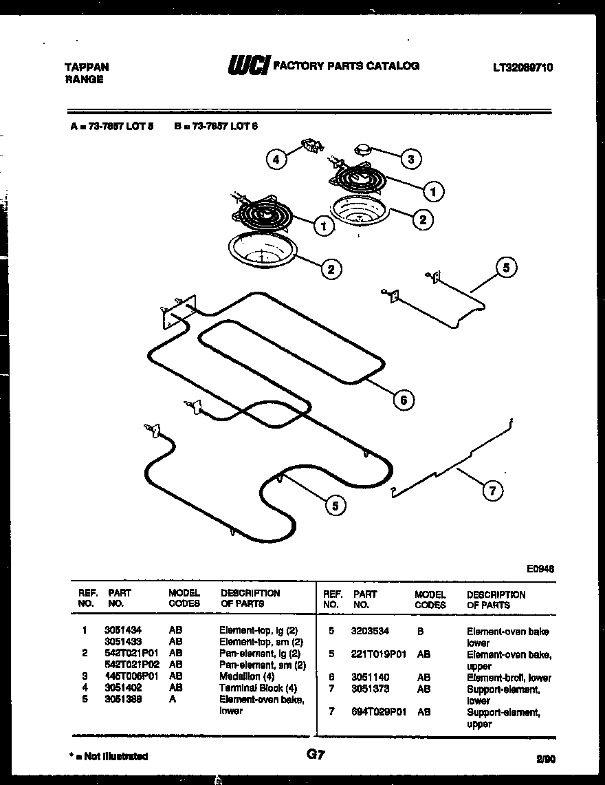 Tappan 73-7857-00-05 broiler parts diagram