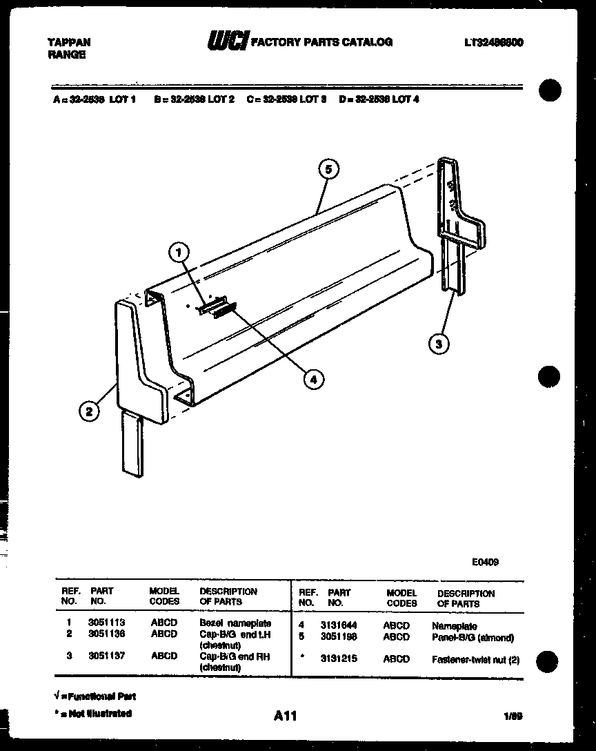 Tappan 32-2538-23-03 backguard diagram