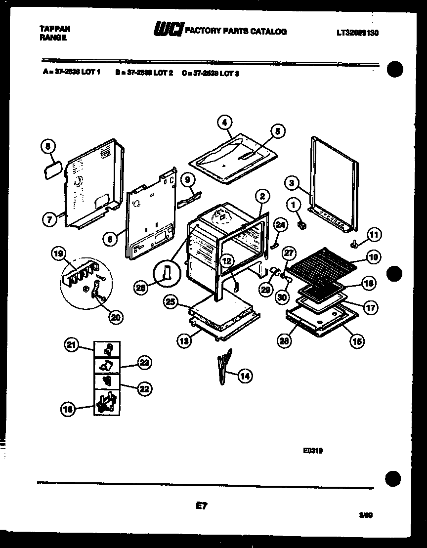 Tappan 37-2538-23-03 body parts diagram