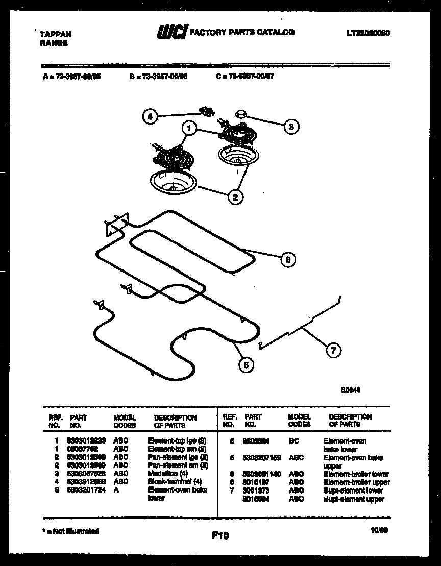 Tappan 73-3957-00-07 broiler parts diagram