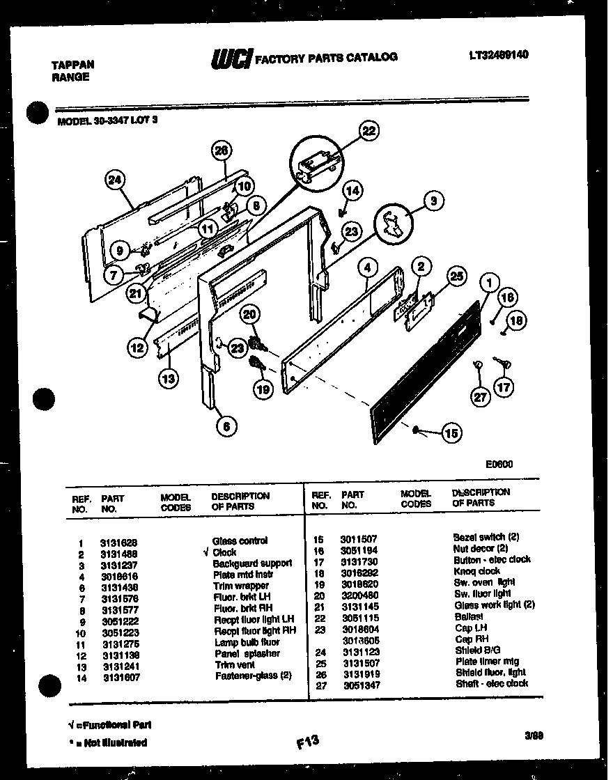 Tappan 30-3347-23-03 backguard diagram