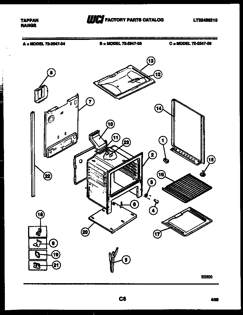 Tappan 72-2547-00-06 lower body parts diagram