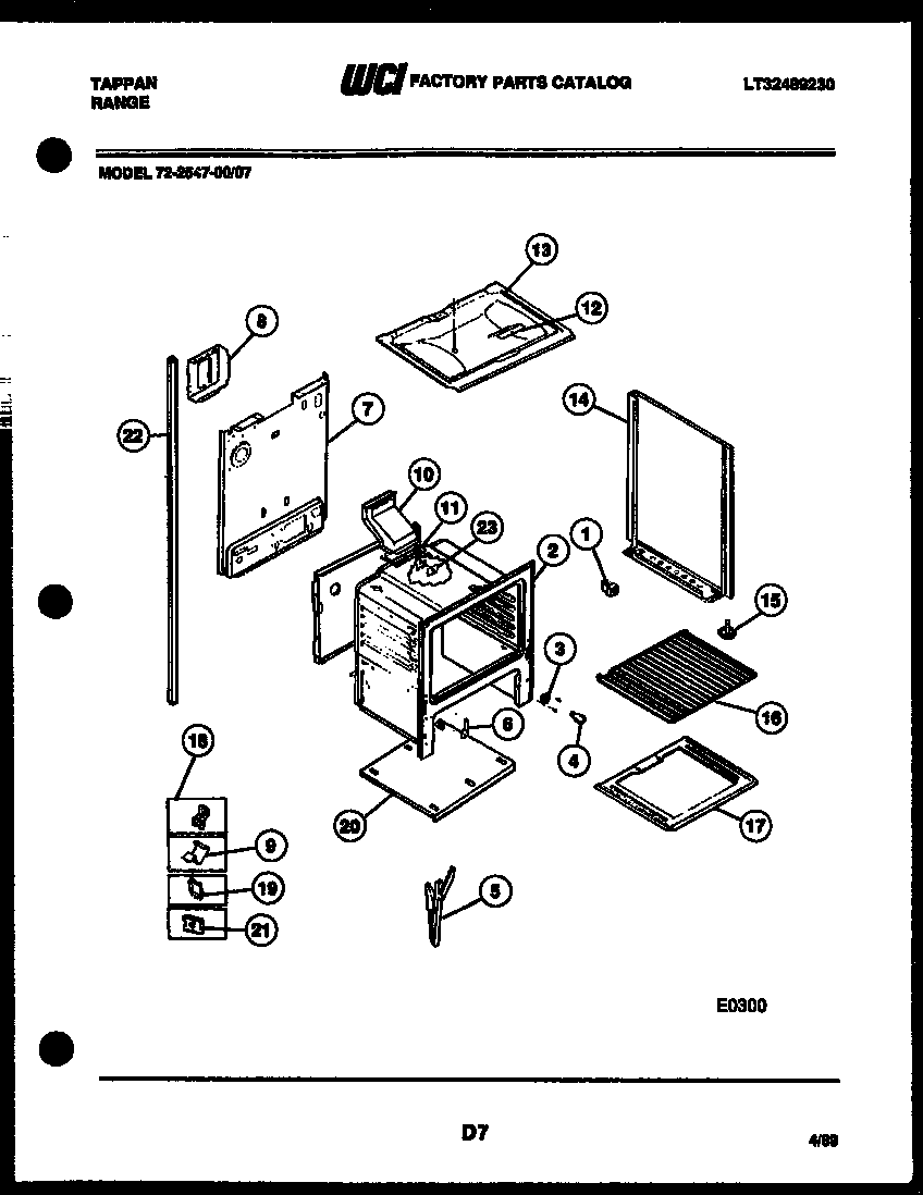 Tappan 72-2547-00-07 lower body parts diagram