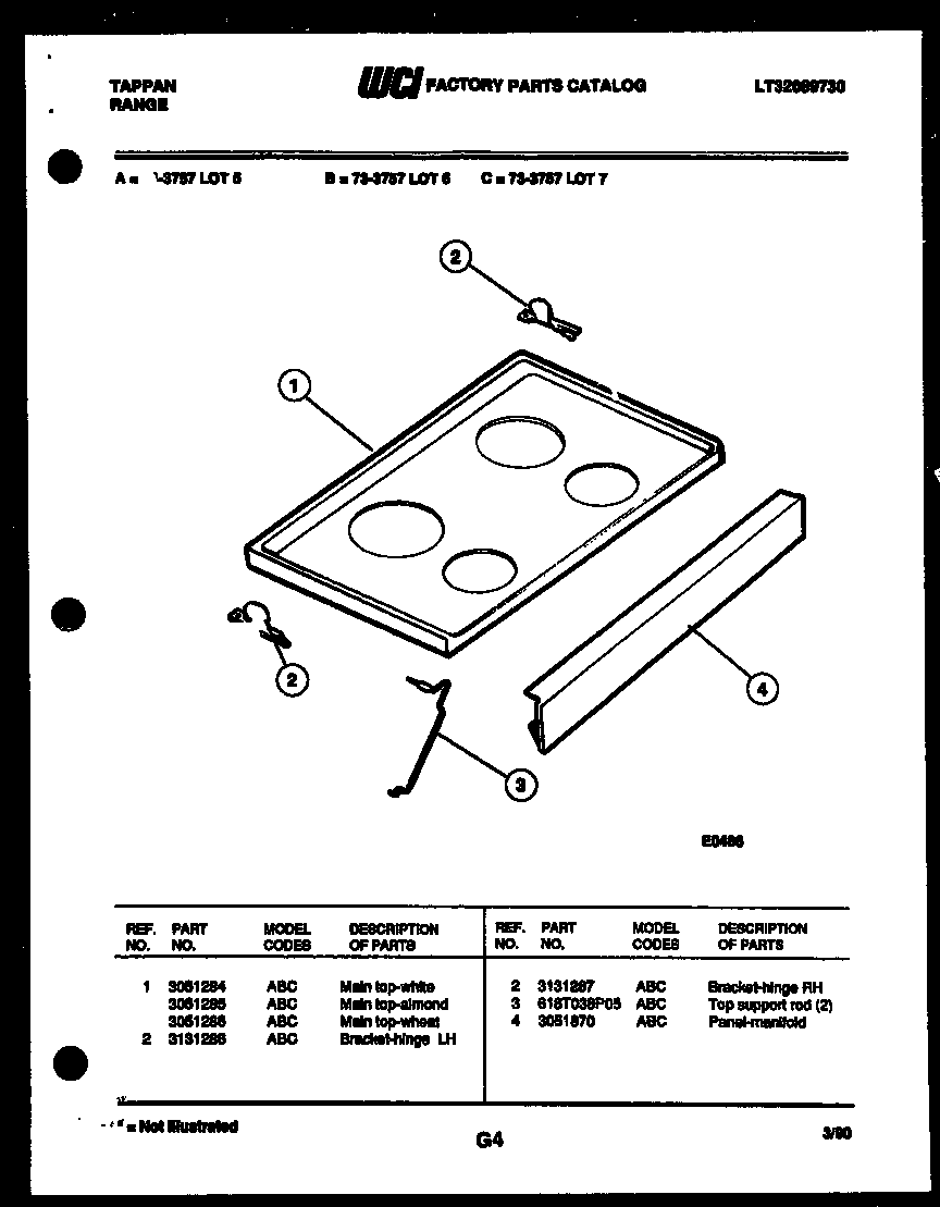 Tappan 73-3757-00-06 cooktop parts diagram