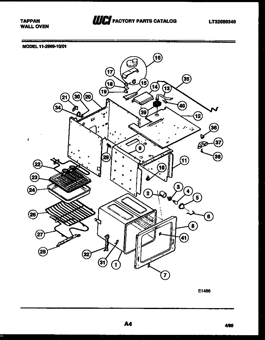 Tappan 11-2969-00-01 body parts diagram