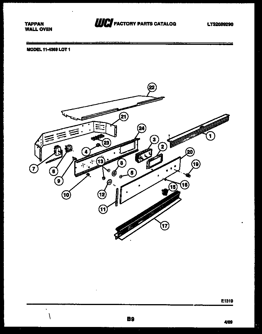 Tappan 11-4369-00-01 control panel diagram