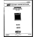 Tappan 11-8969-00-01 cover page- text only diagram