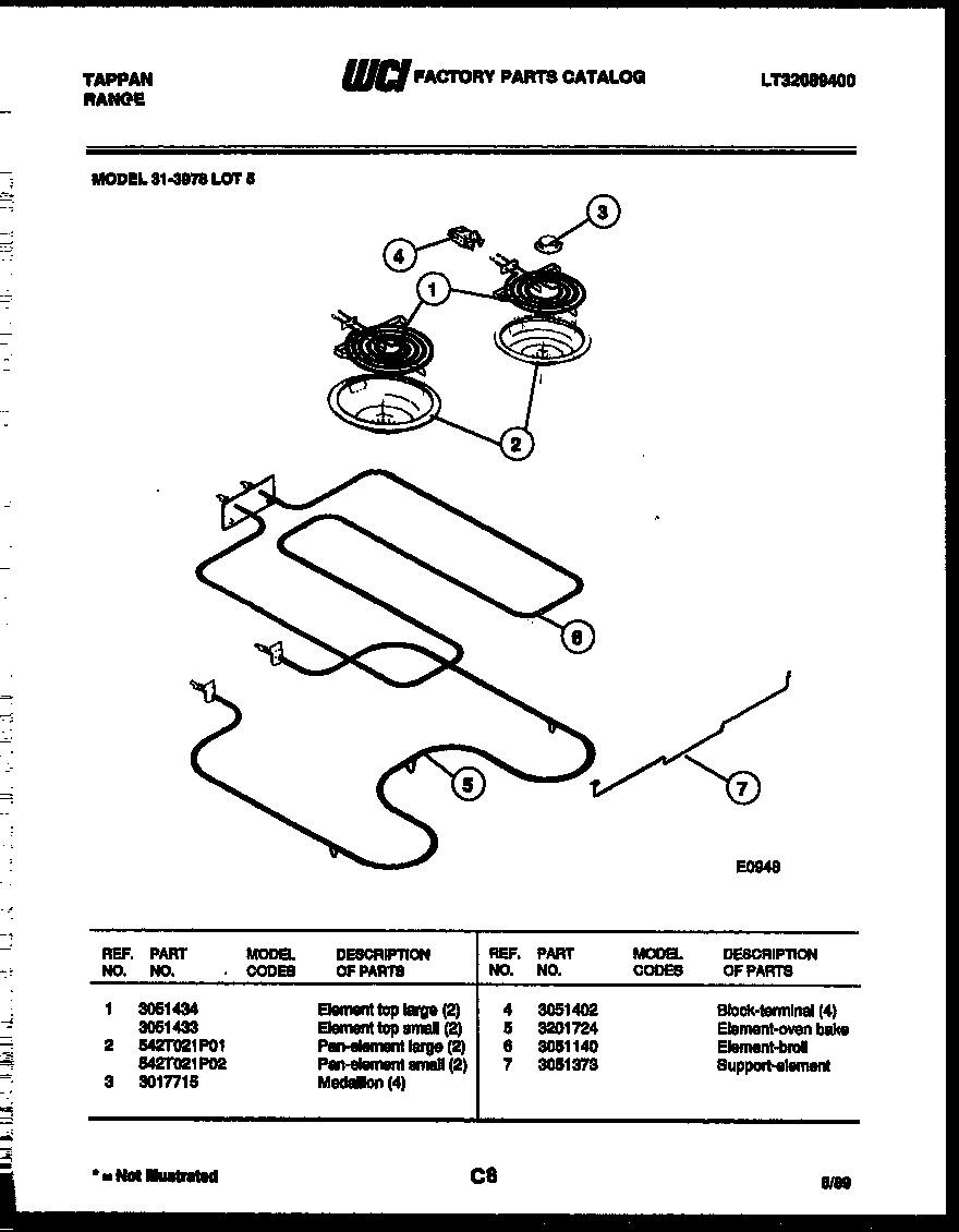 Tappan 31-3978-66-05 broiler parts diagram