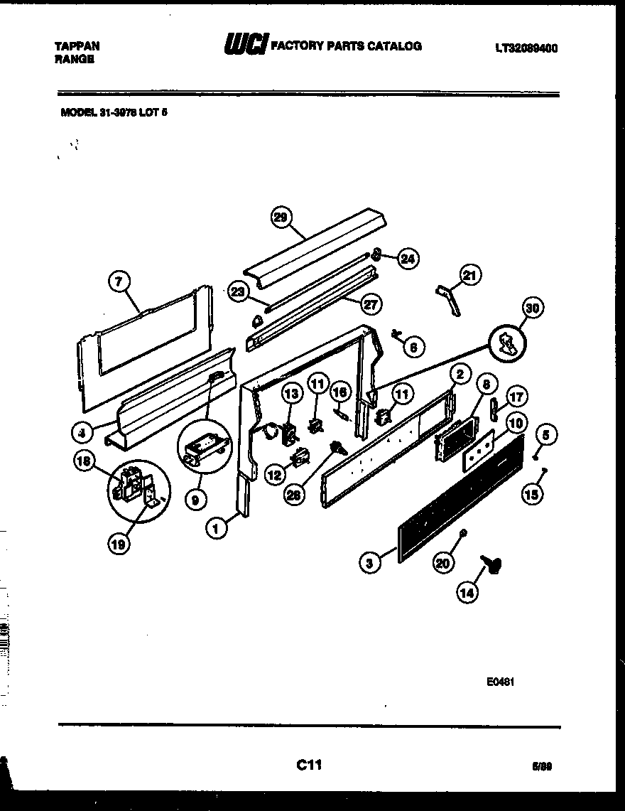 Tappan 31-3978-66-05 backguard diagram