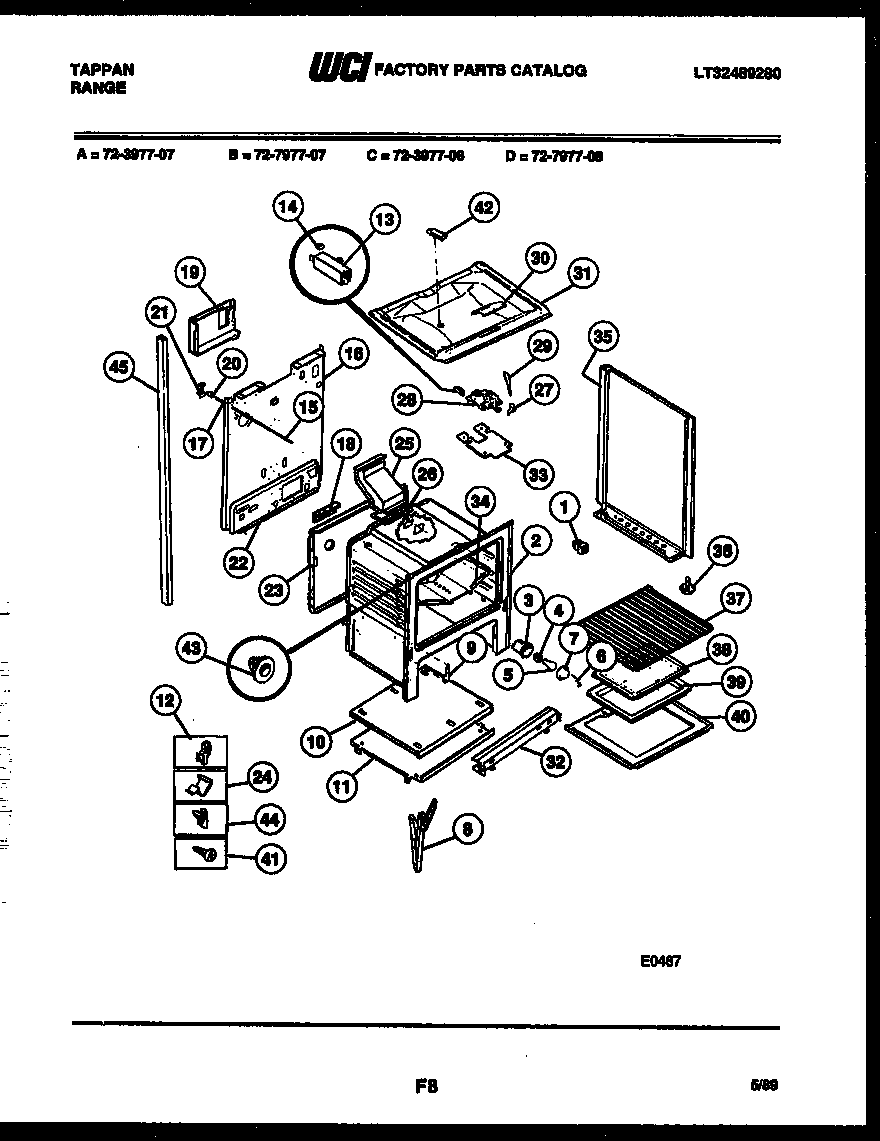 Tappan 72-3977-00-07 lower body parts diagram