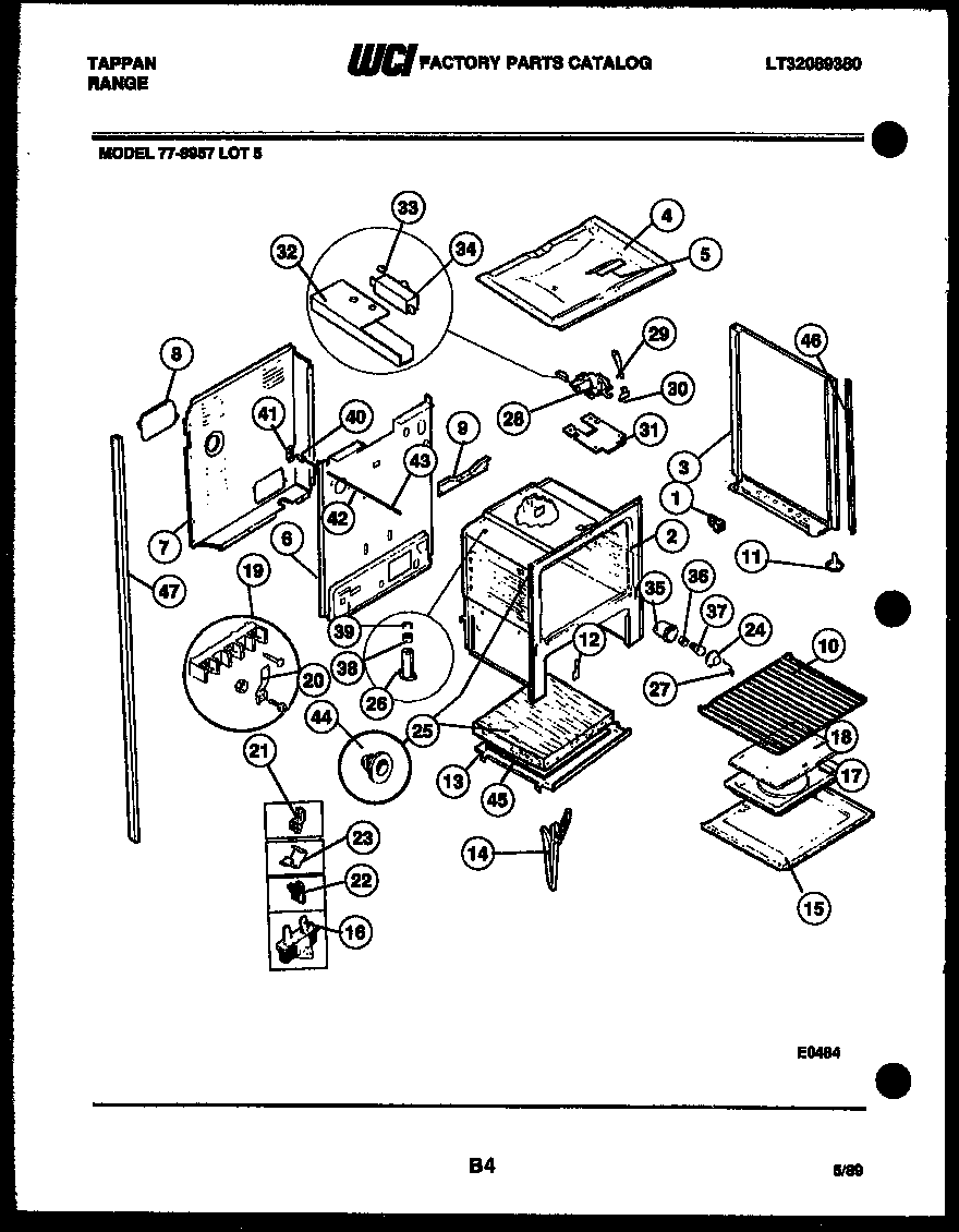 Tappan 77-8957-66-05 lower body parts diagram