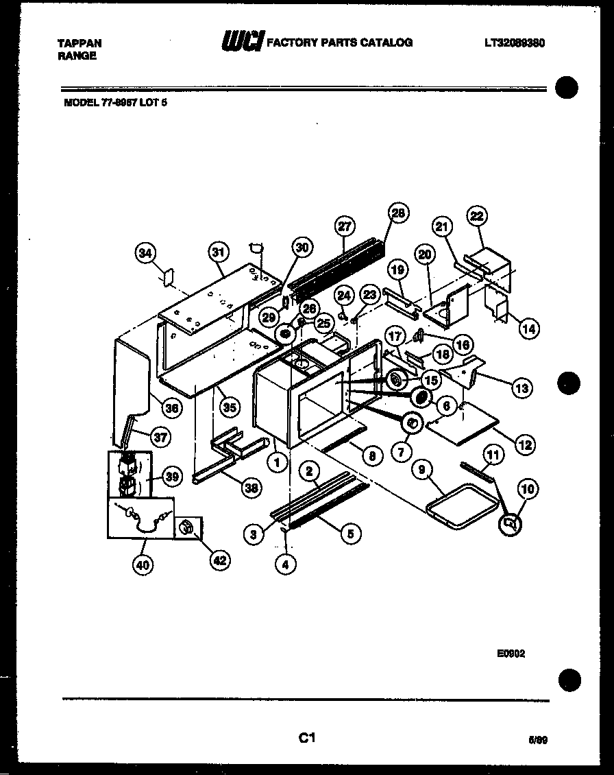 Tappan 77-8957-66-05 upper body parts diagram