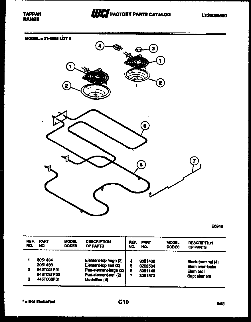 Tappan 31-4968-00-05 broiler parts diagram