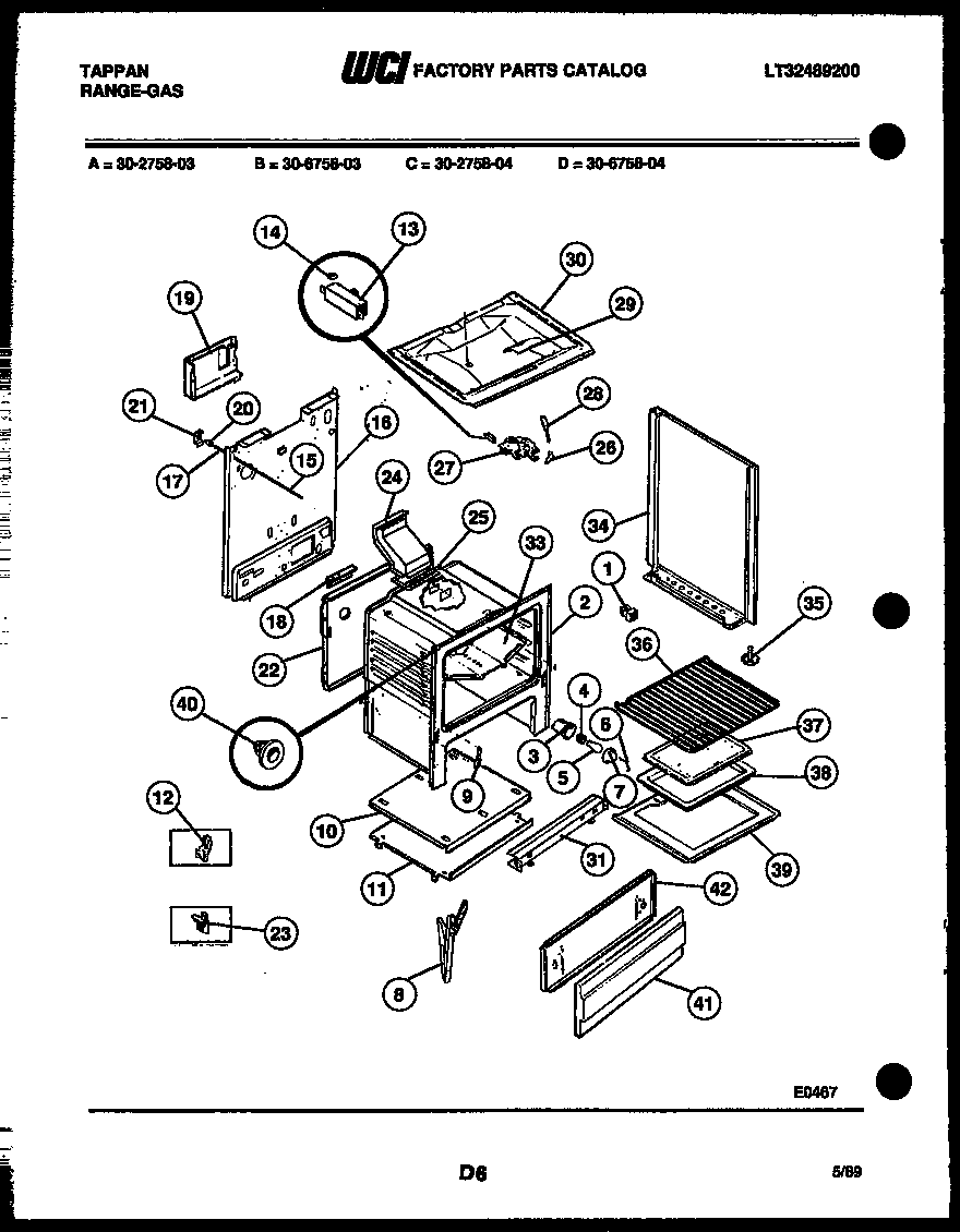Tappan 30-6758-66-03 body parts diagram