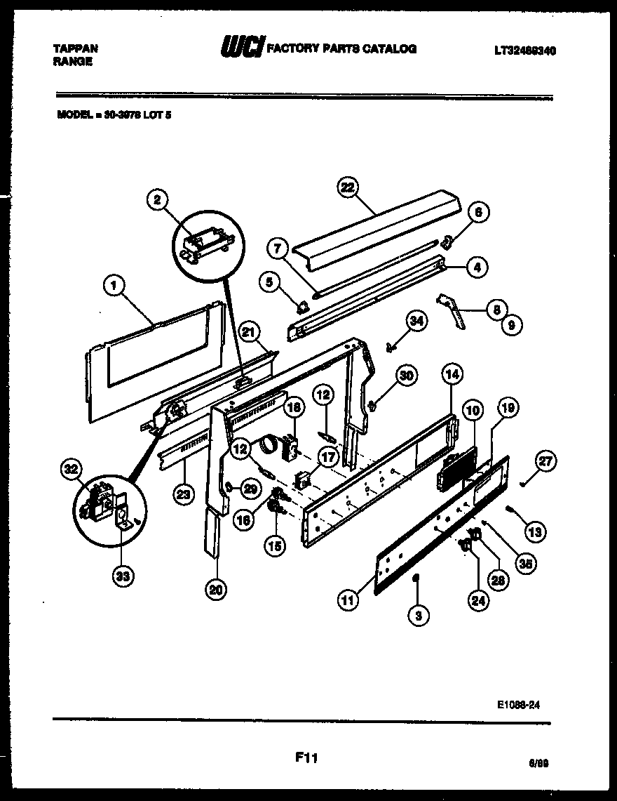 Tappan 30-3978-00-05 backguard diagram