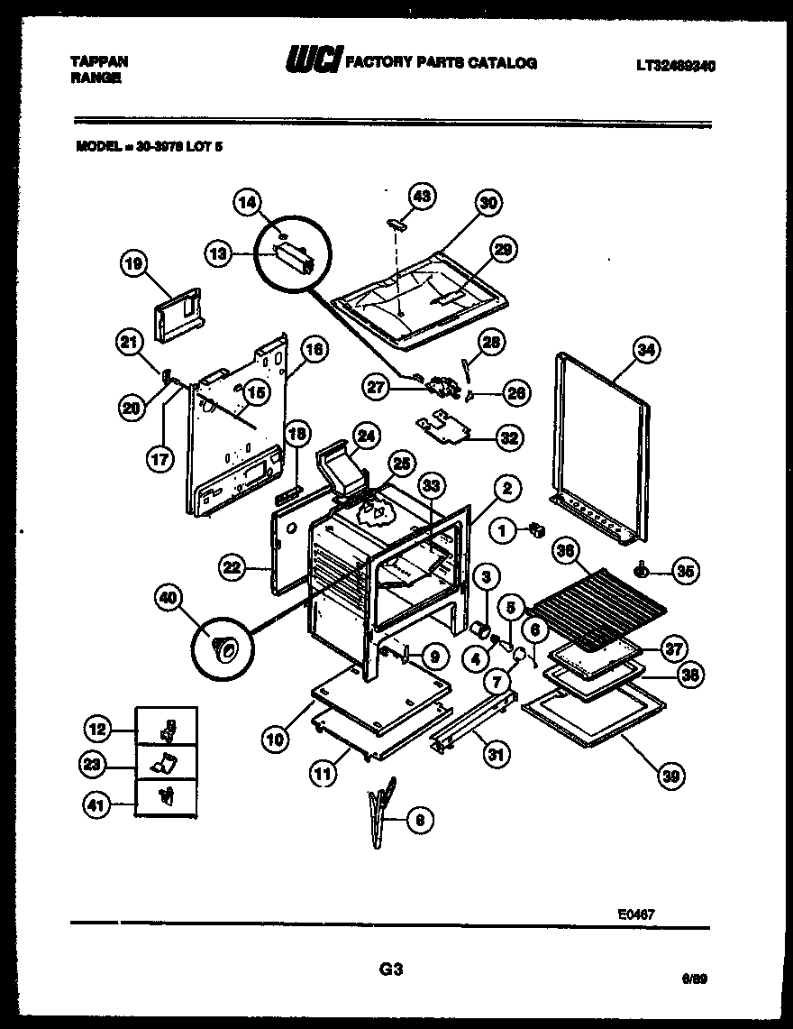 Tappan 30-3978-00-05 body parts diagram