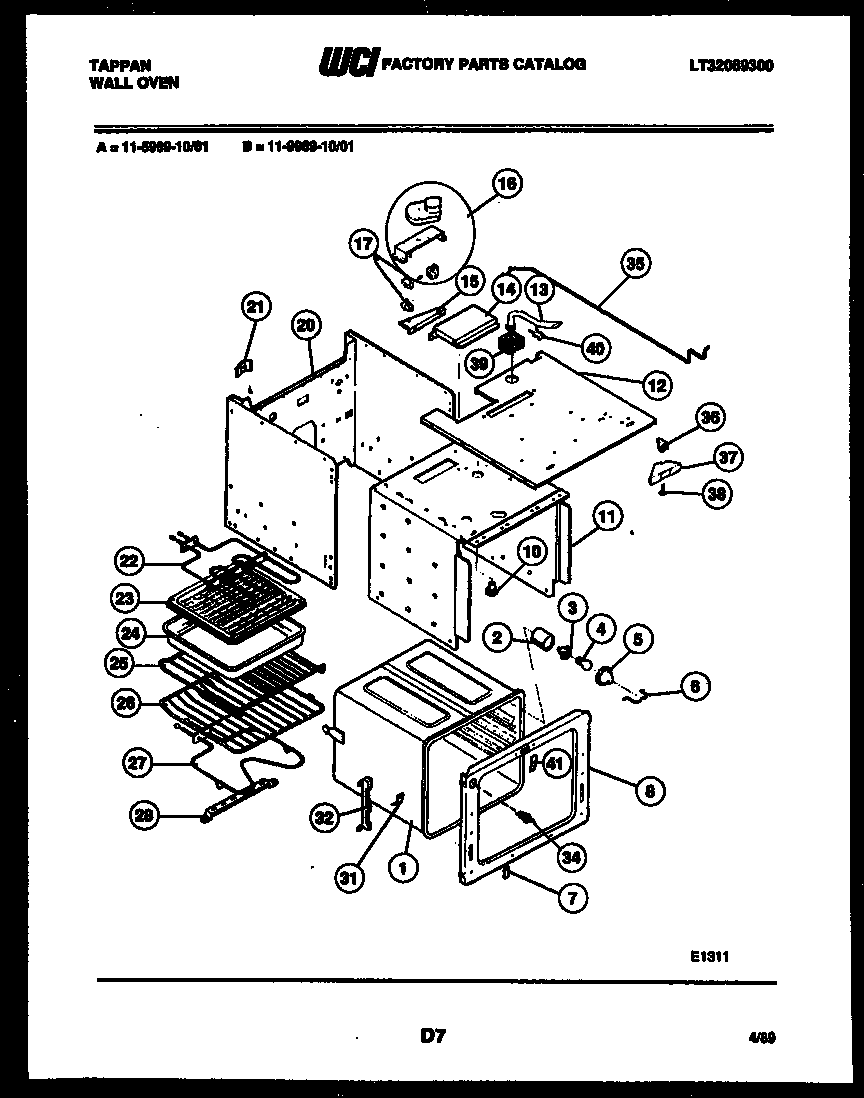 Tappan 11-5969-00-01 lower body parts diagram