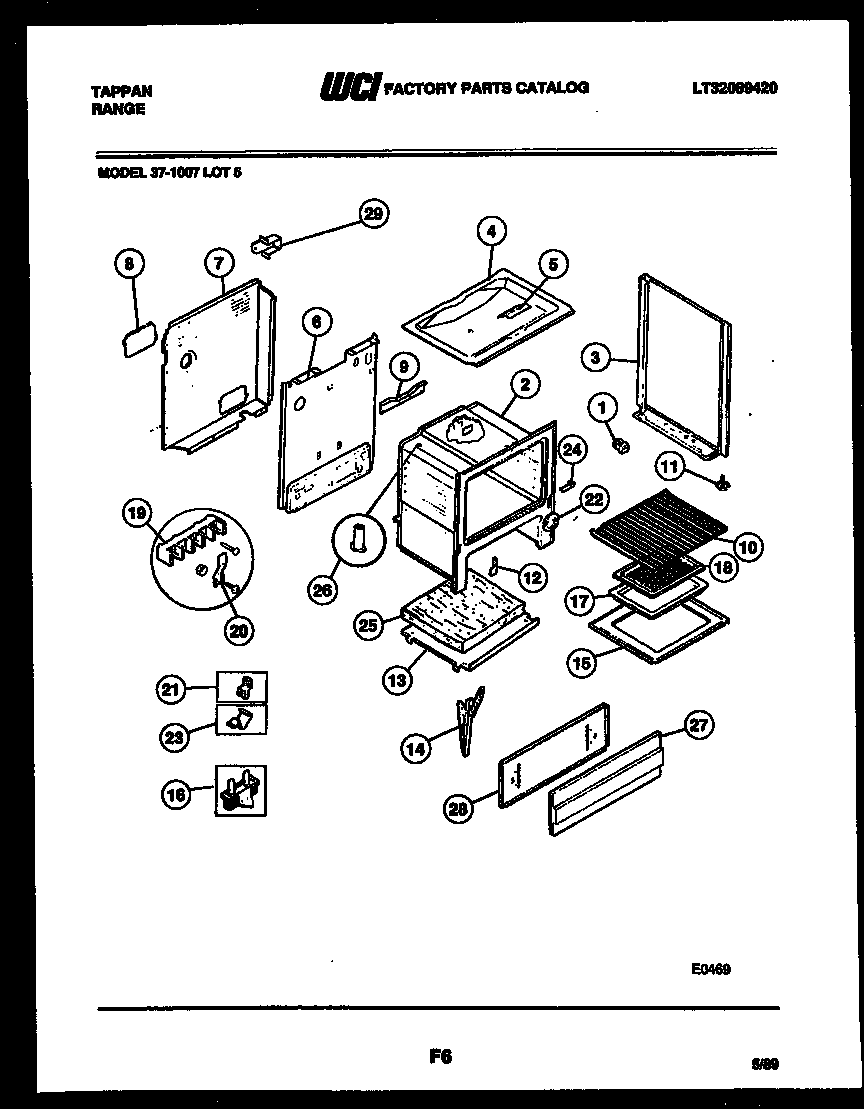 Tappan 37-1007-23-05 body parts diagram