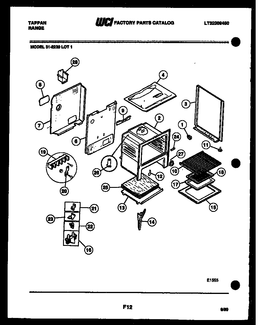 Tappan 31-2239-00-01 body parts diagram