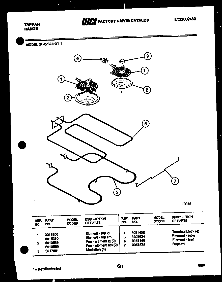 Tappan 31-2239-00-01 broiler parts diagram