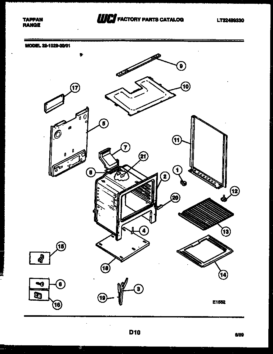 Tappan 32-1029-00-01 body parts diagram