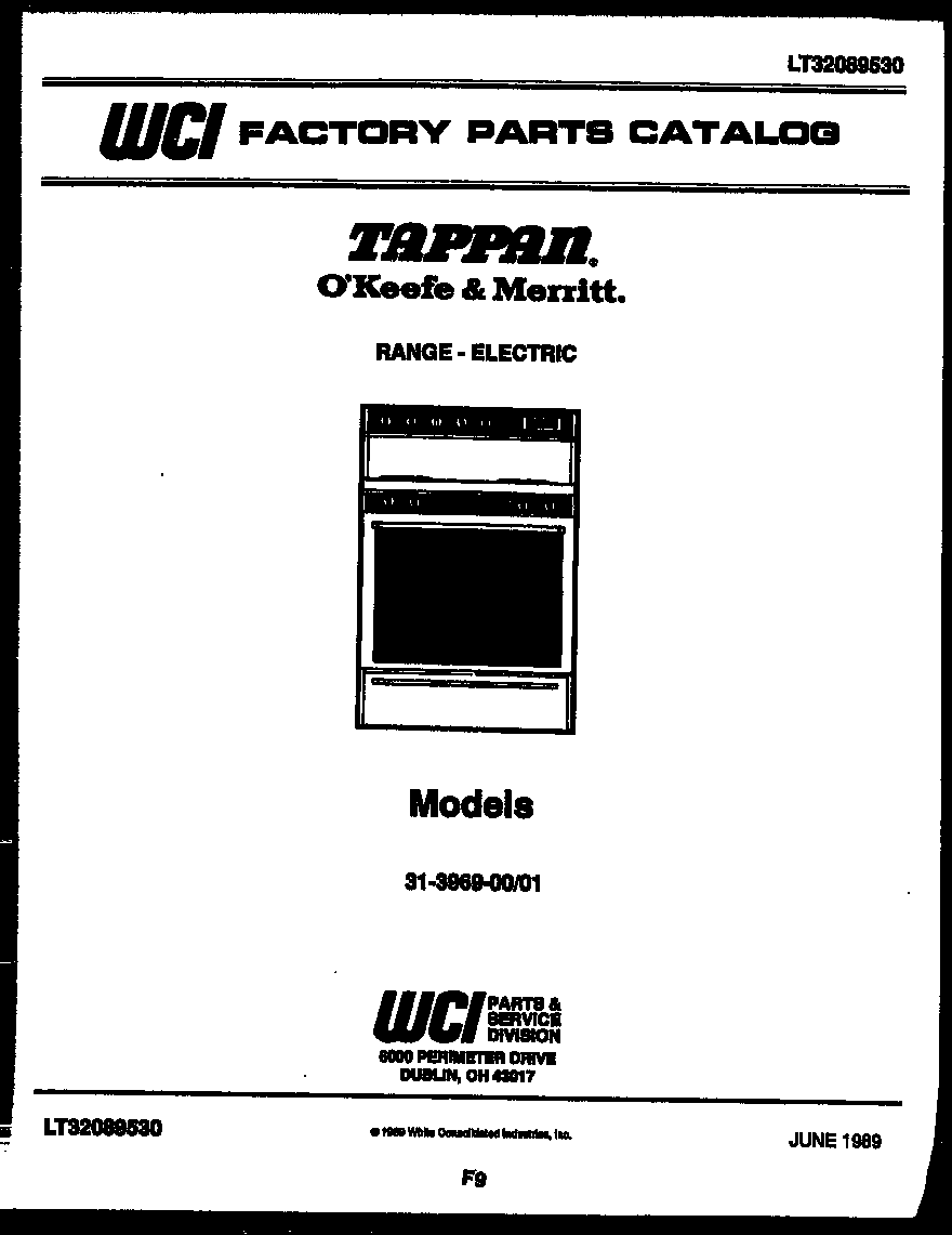 Tappan 30-3858-00-05 cover page diagram