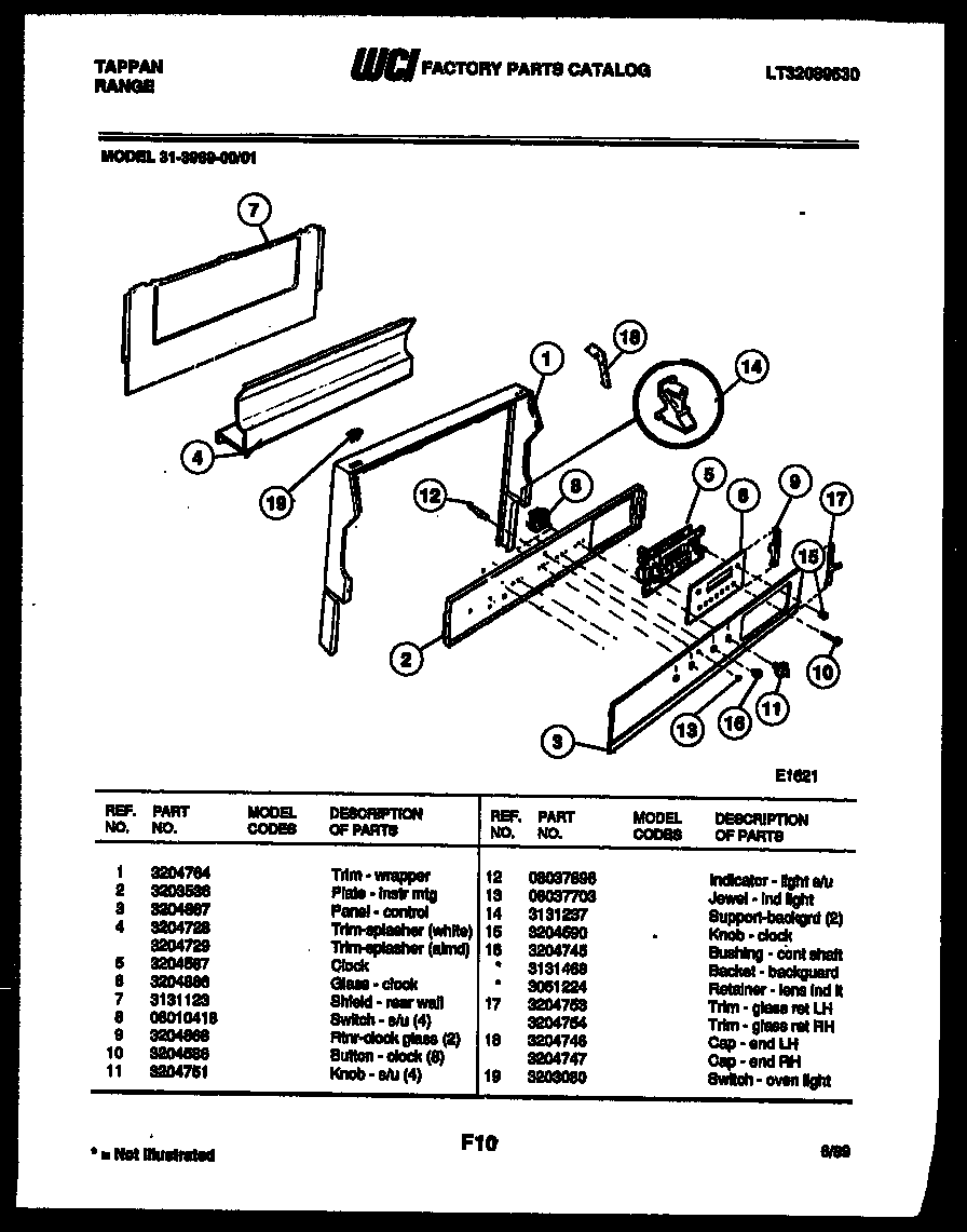 Tappan 30-3858-00-05 backguard diagram