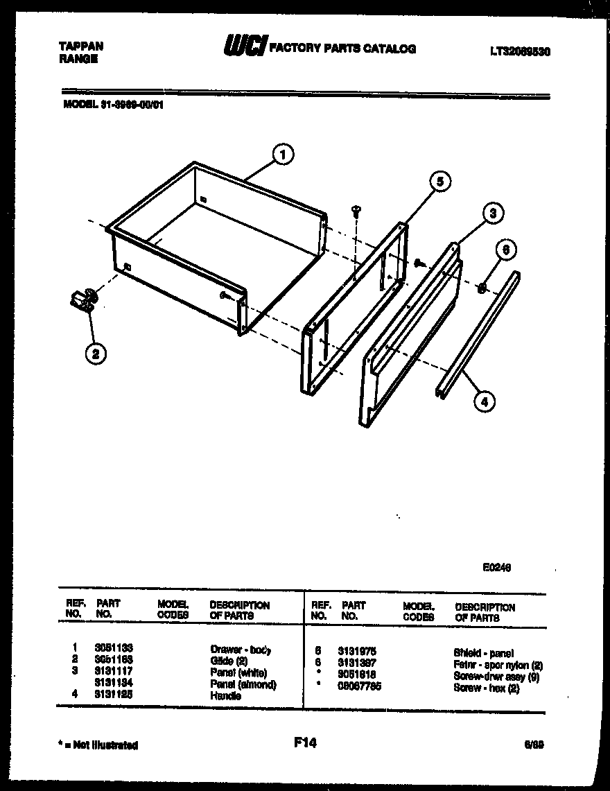 Tappan 30-3858-00-05 burner, manifold and gas control diagram