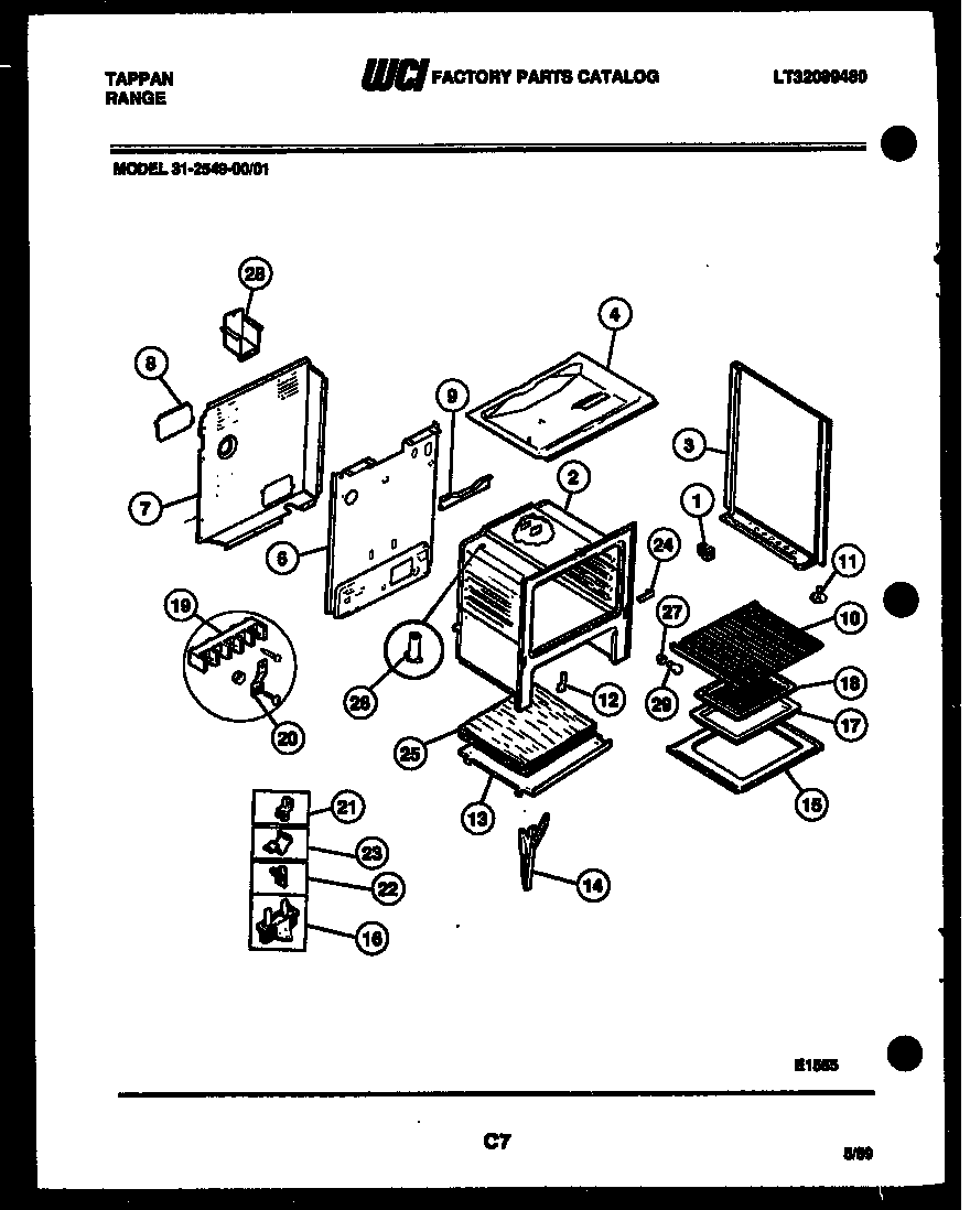 Tappan 31-2549-23-01 body parts diagram
