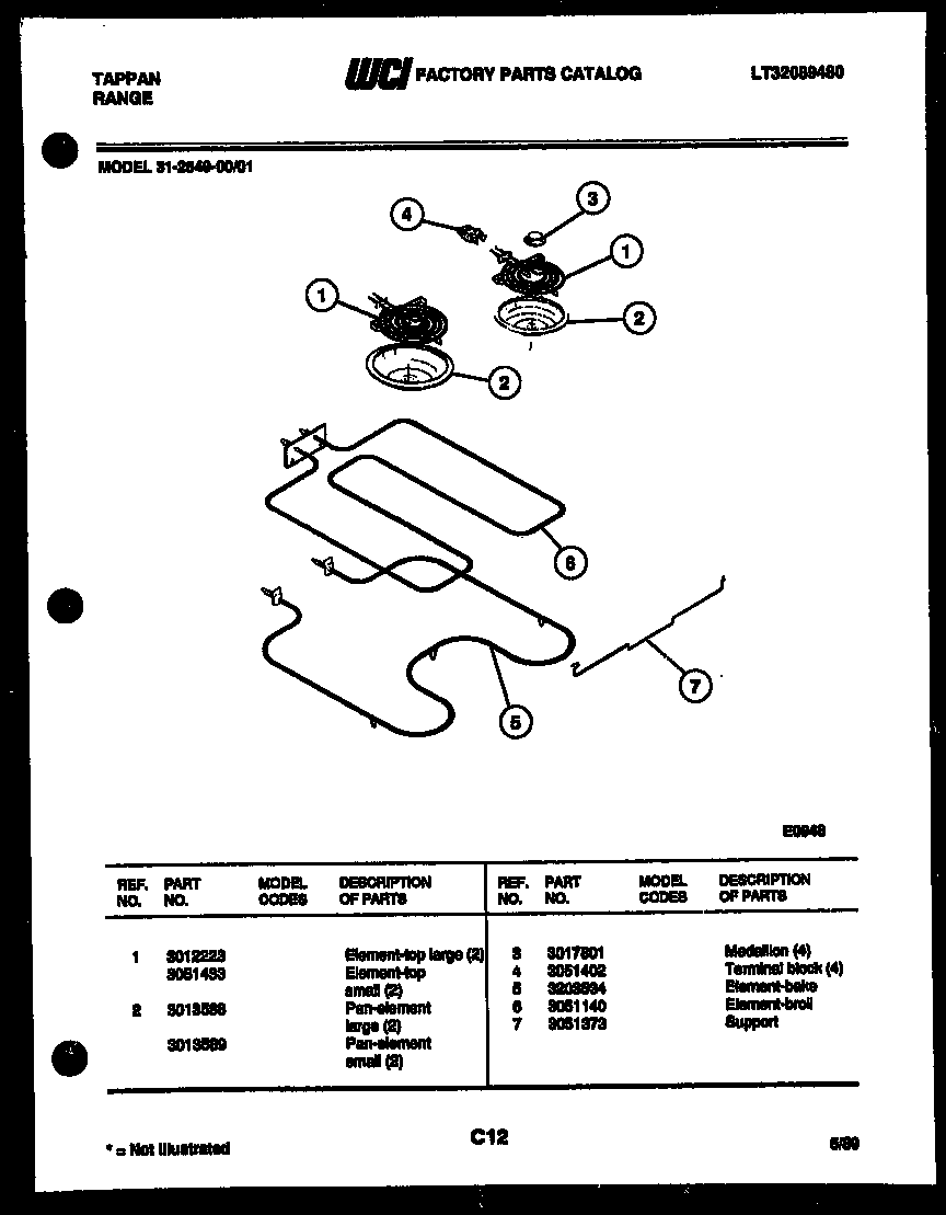 Tappan 31-2549-23-01 broiler parts diagram