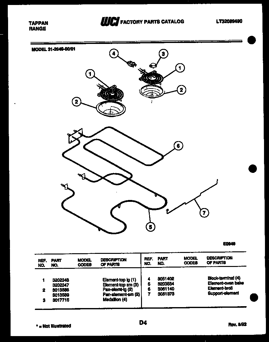 Tappan 31-2649-00-01 broiler parts diagram