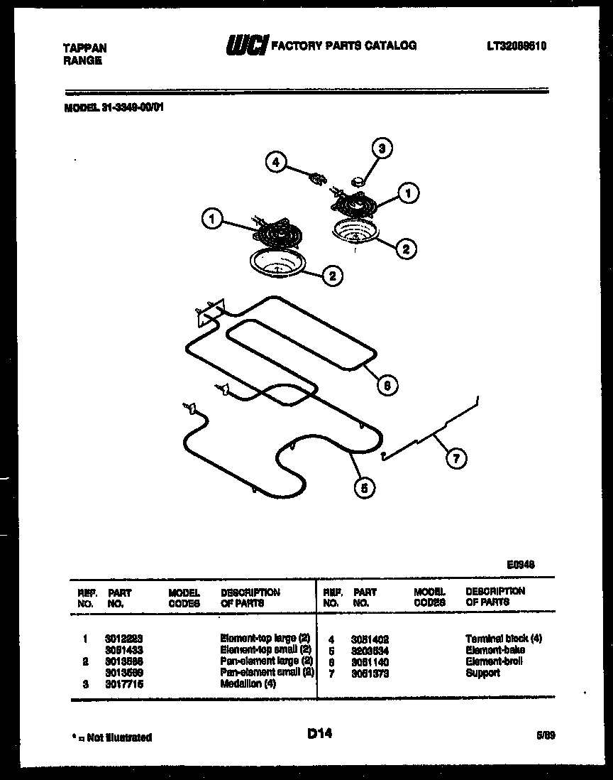 Tappan 31-3349-23-01 broiler parts diagram