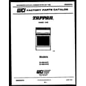 Tappan 30-4999-00-01 cover page diagram