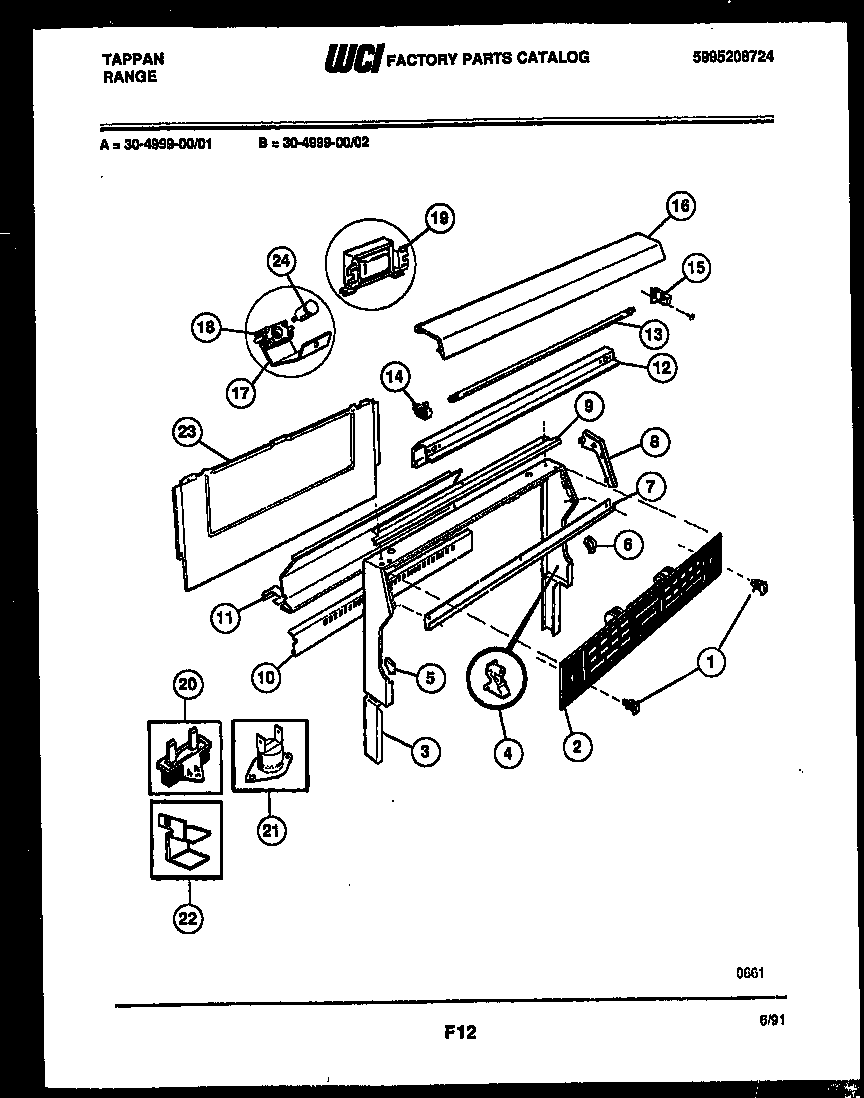 Tappan 30-4999-08-01 backguard diagram