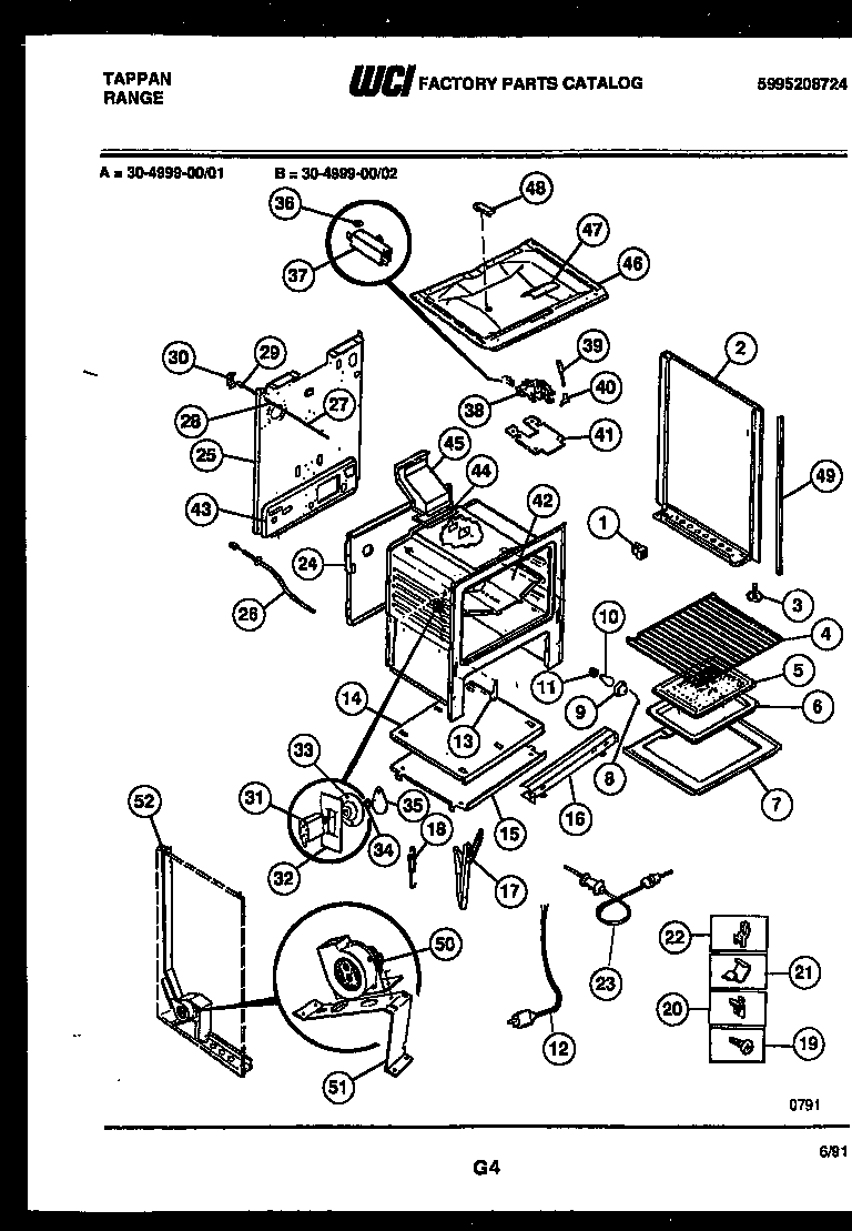 Tappan 30-4999-08-01 body parts diagram