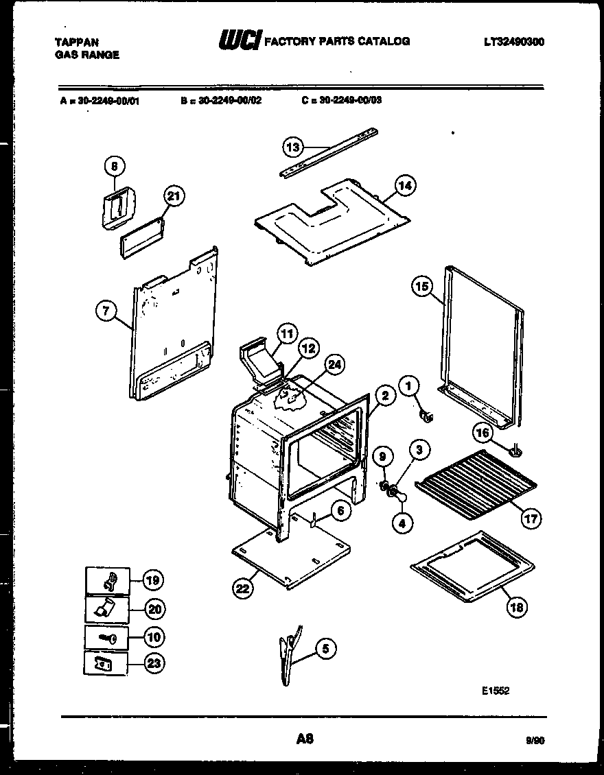 Tappan 30-2249-00-01 body parts diagram
