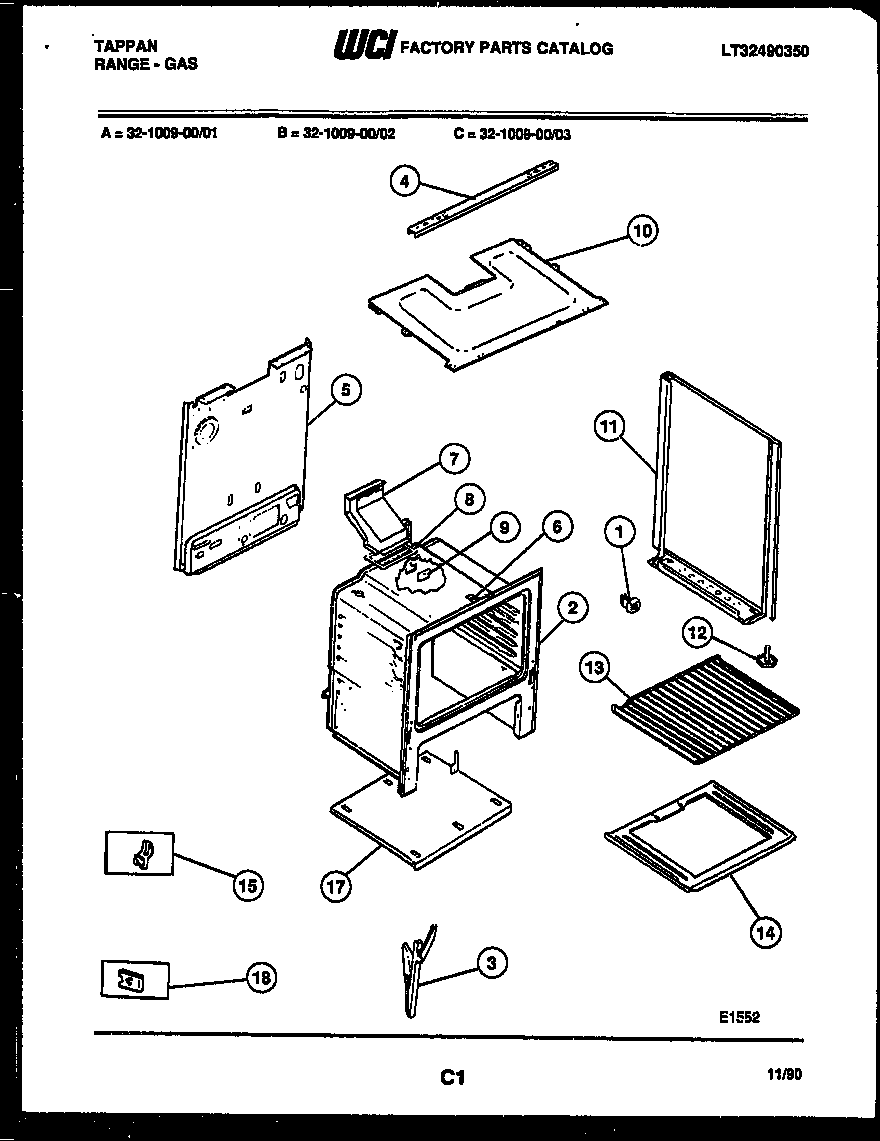 Tappan 32-1009-23-01 body parts diagram