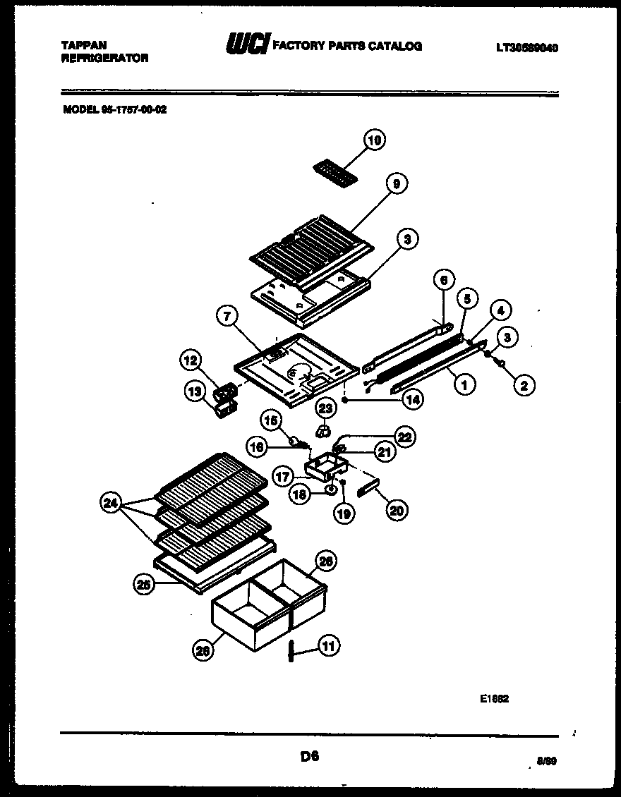 Tappan 95-1757-66-02 shelves and supports diagram