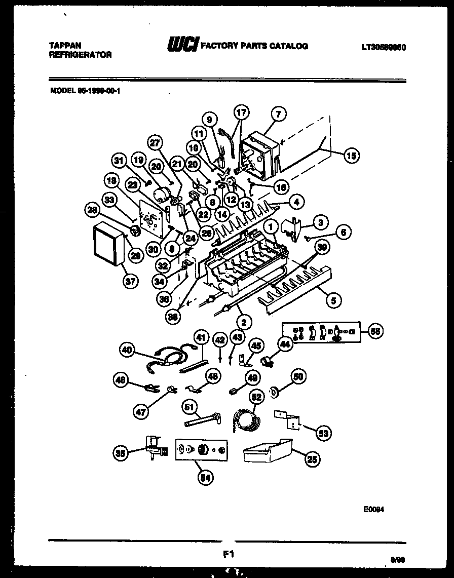Tappan 95-1999-57-01 ice maker and installation parts diagram