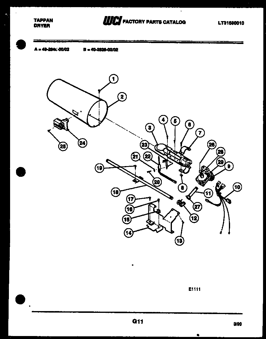 Tappan 49-2848-00-02 burner, igniter and valve diagram