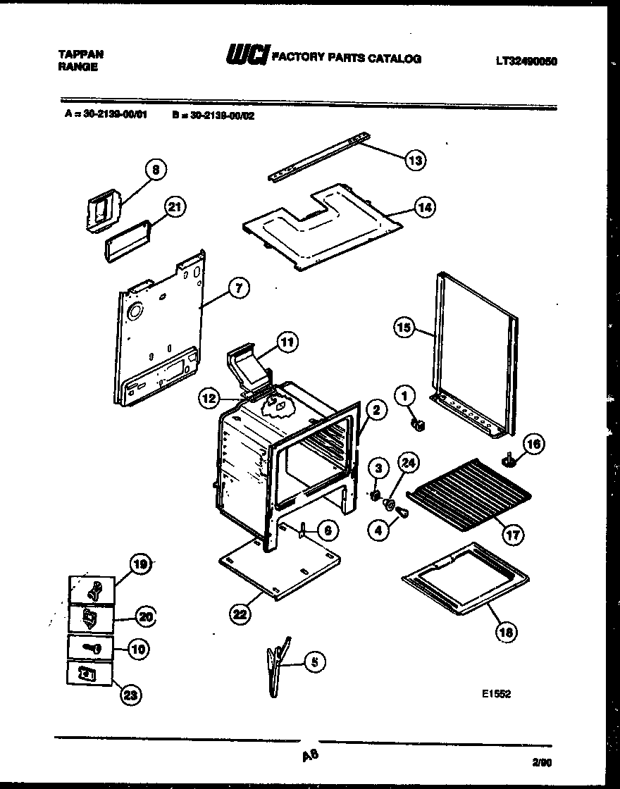 Tappan 30-2139-00-02 body parts diagram